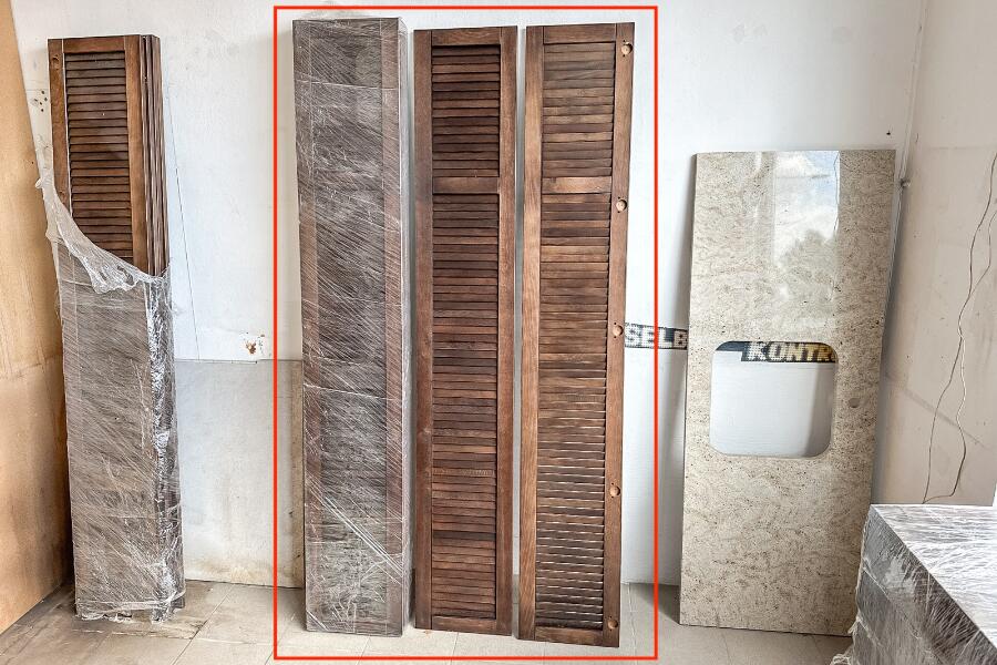 6 Holz Lamellentüren Eiche, gebeizt